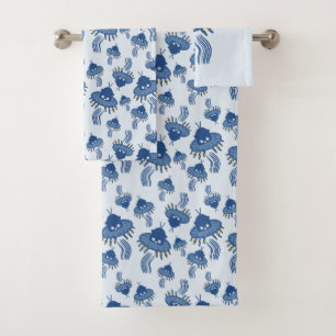 OVNI octopique bleu Kawaii