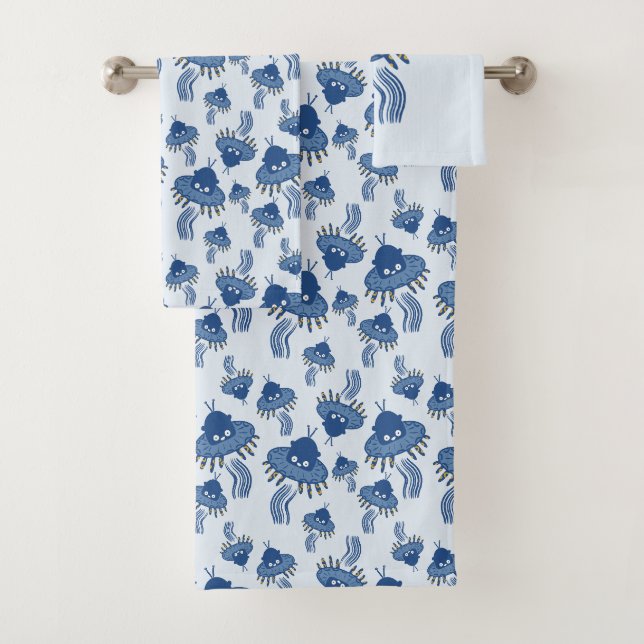 OVNI octopique bleu Kawaii (En situation)