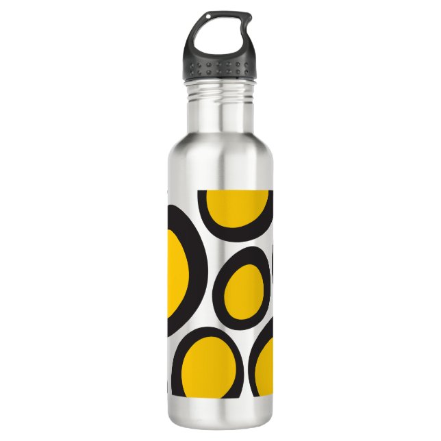 Ovvio Black & Yellow Stainless Steel Water Flasche Edelstahlflasche (Vorderseite)