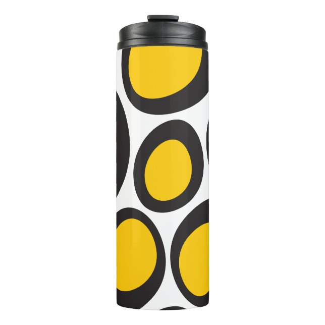 Ovvio Schwarz-Gelb-Thermaltumbler Thermosbecher (Vorderseite)