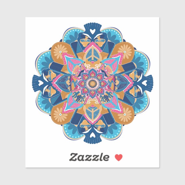 OW Blue Mandala Aufkleber (Blatt)