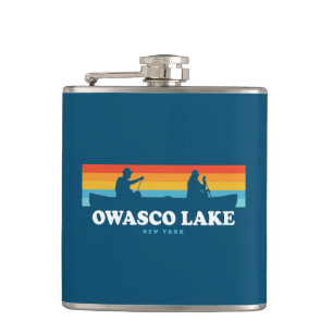Owasco Lake New York Canoe Flachmann