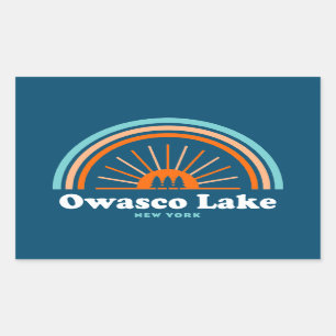 Owasco Lake New York Rainbow Rechteckiger Aufkleber