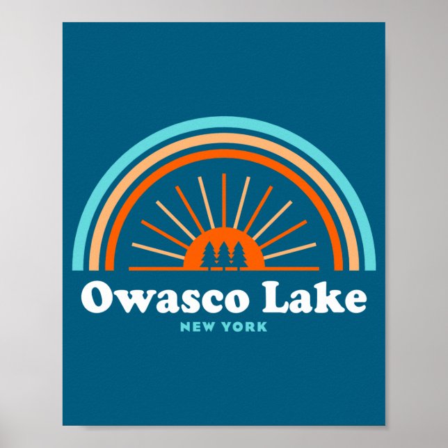 Owasco Lake New York Regenbogen  Poster (Vorne)