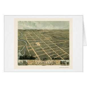 Owatonna, carte panoramique de manganèse - 1870