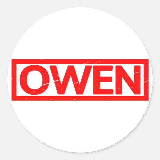 Owen Briefmarke Runder Aufkleber (Vorderseite)