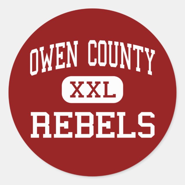 Owen County - Rebellen - Hoch - Owenton Kentucky Runder Aufkleber (Vorderseite)