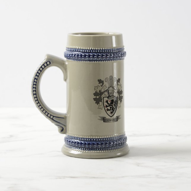 Owen-Familienwappen-Wappen Bierglas (Links)