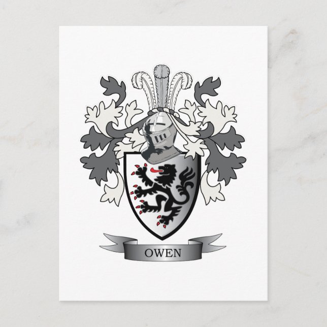 Owen-Familienwappen-Wappen Postkarte (Vorderseite)