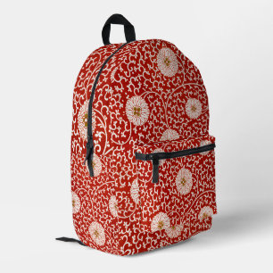 Owen Jones Chinesisches Ornament Rot Weiß Blumig Bedruckter Rucksack