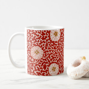 Owen Jones Chinesisches Ornament Rot Weiß Blumig Kaffeetasse