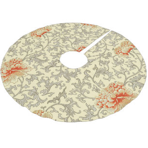 Owen Jones Vintage-Muster: Korallenblüten in Grau Polyester Weihnachtsbaumdecke