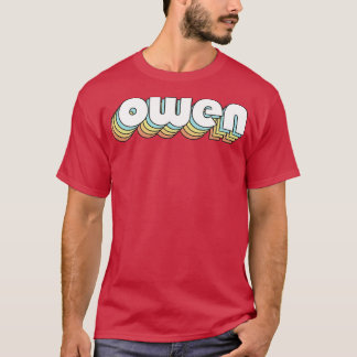 Owen Retro Rainbow Typografie Faded Style T-Shirt