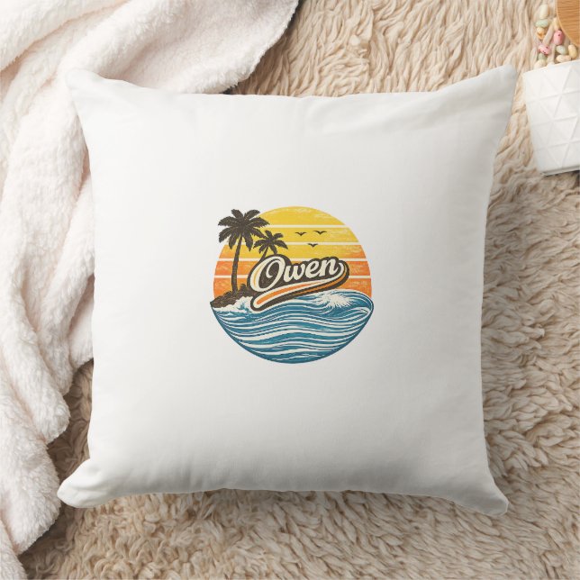 Owen Retro Sunset Name Design Kissen (Decke)