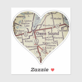 Owen Sound Vintag Map Aufkleber