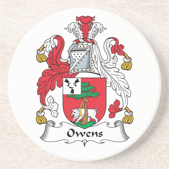 Owens Familienwappen Getränkeuntersetzer (Vorne)