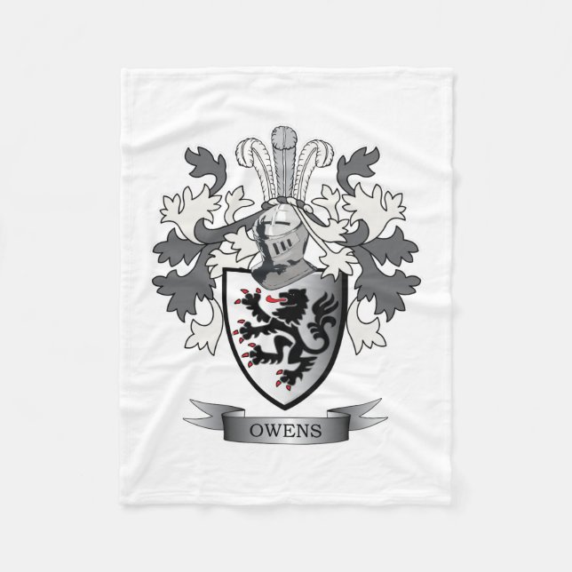 Owens Familienwappen-Wappen Fleecedecke (Vorderseite)