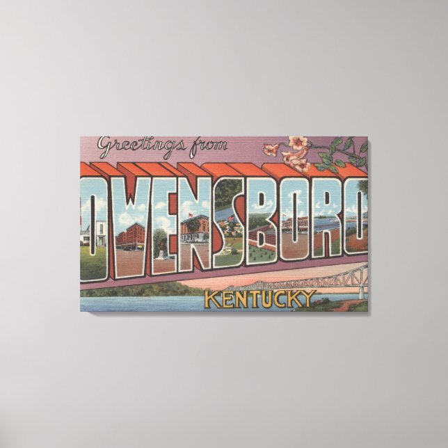 Owensboro, Kentucky - Große Briefszenen Leinwanddruck (Vorderseite)