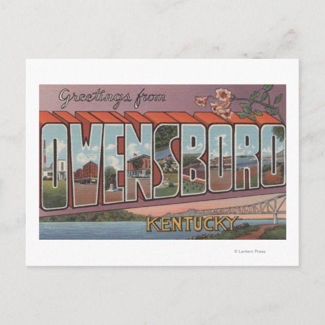 Owensboro, Kentucky - Große Briefszenen Postkarte (Vorderseite)