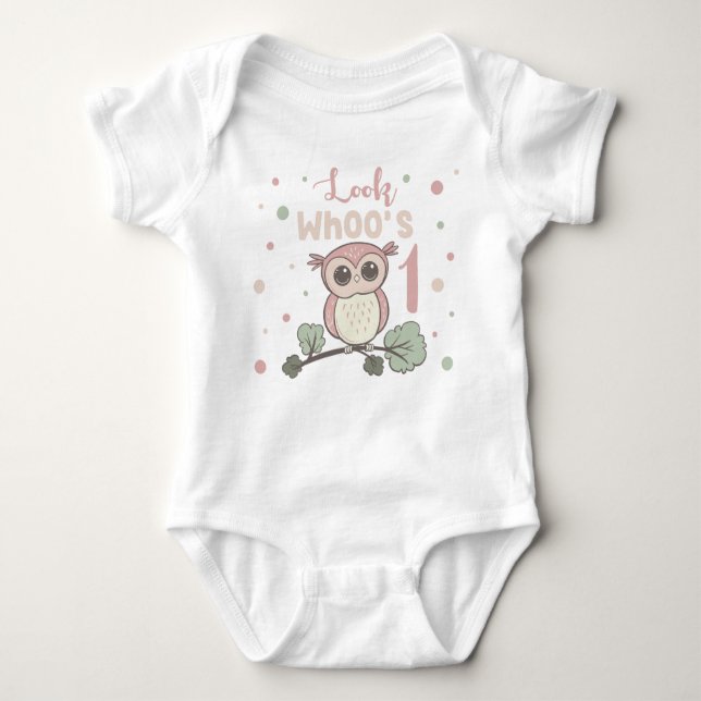 Owl 1st Birthday Baby Strampler (Vorderseite)