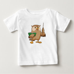 Owl als Lehrer mit Buch & Pointer Baby T-shirt