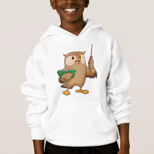 Owl als Lehrer mit Buch & Pointer Hoodie