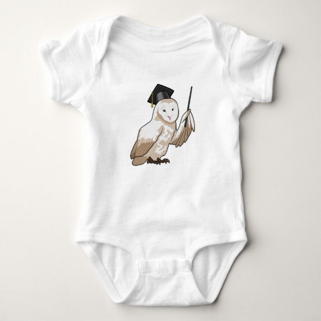 Owl als Lehrer mit Pointer Baby Strampler (Vorderseite)