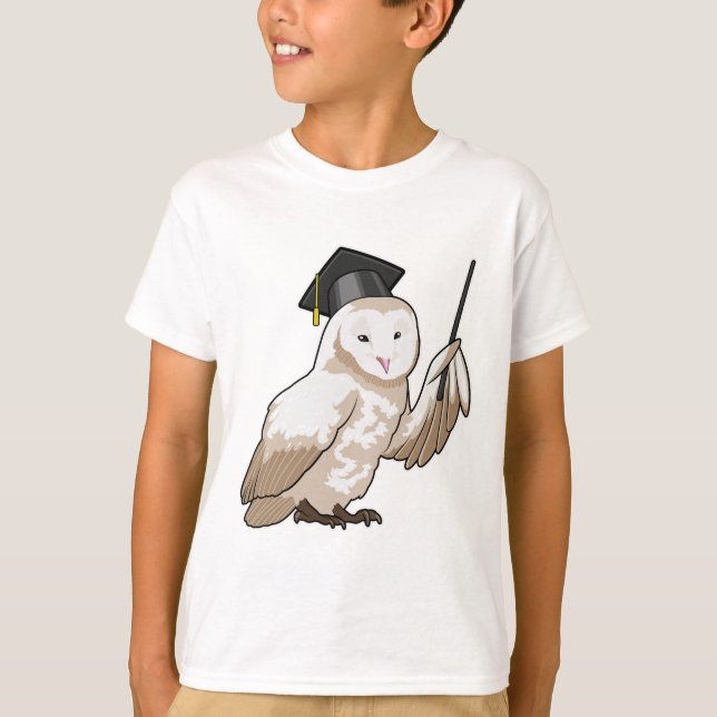 Owl als Lehrer mit Pointer T-Shirt (Vorderseite)