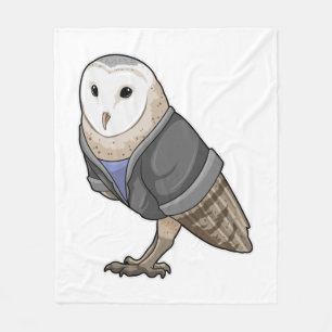 Owl als Sekretär Fleecedecke