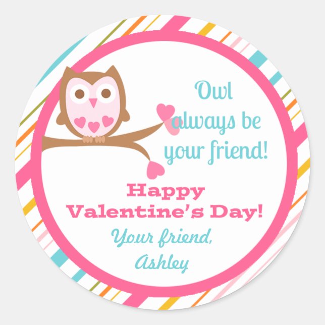 "Owl Always Be Your Friend" Sticker de Valentine (Devant)