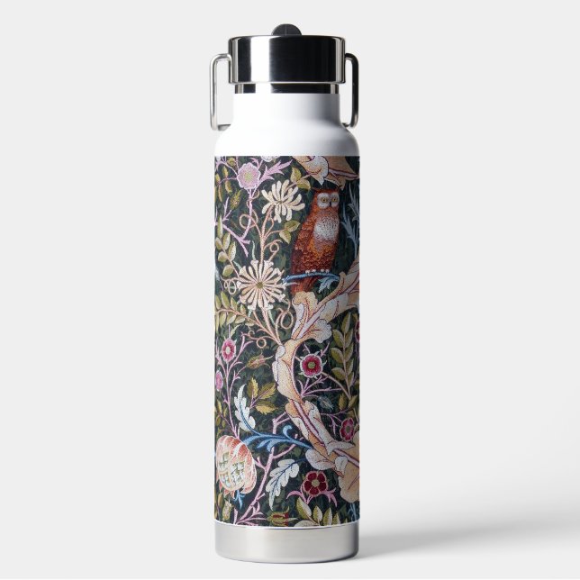 Owl and Flowers, William Morris Trinkflasche (Vorderseite)