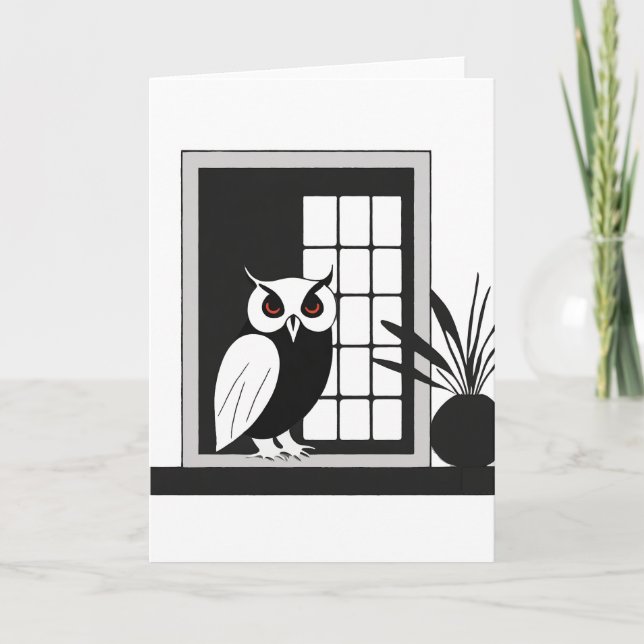 Owl Art Card Feiertagskarte (Vorderseite)
