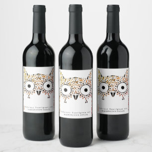 Owl Art Custom Wine Labels Weinetikett