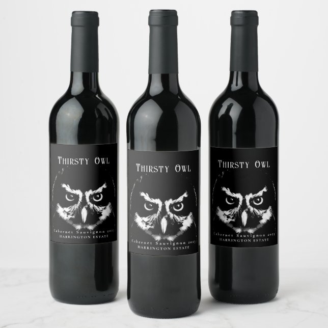 Owl Art Custom Wine Labels Weinetikett (Flaschen)