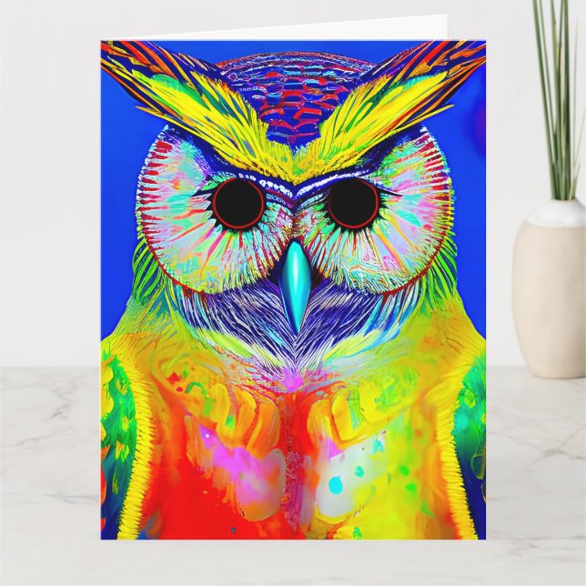 OWL ART LIEBE IHNEN GROSSE GREETKARTE DANKESKARTE (Vorderseite)