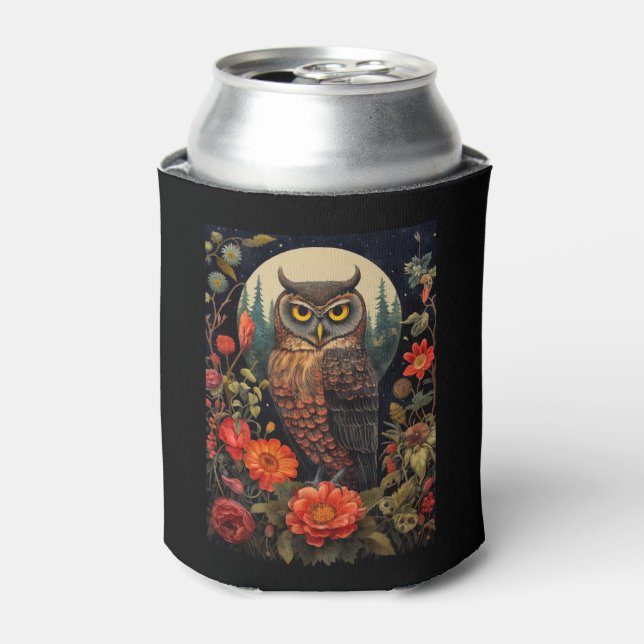 Owl at Night with a Full Moon Dosenkühler (Kanne Vorderseite)