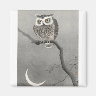 Owl auf Baumzweig von Ohara Koson Magnet