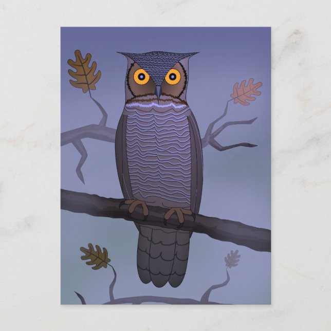 Owl auf Branch Postkarte (Vorderseite)