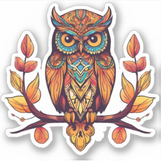 Owl auf einer Verzweigung Aufkleber