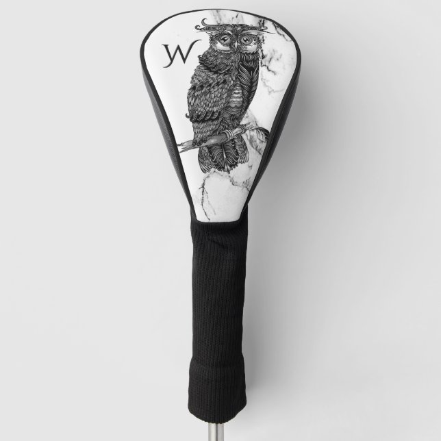 Owl auf Marmor Golf Headcover (Vorderseite)