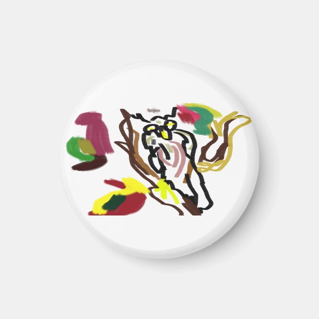 Owl autumn oil magnet (Vorne)