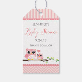 Owl Baby Showmarke | Pink Zickzack Hang Tag Geschenkanhänger
