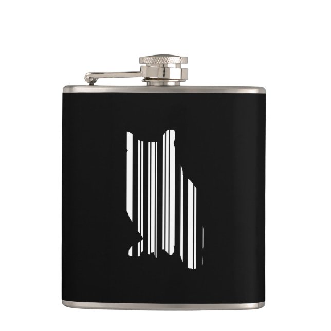 OWL BAR CODE Vogel Barcode Aviariendesignmuster Flachmann (Vorderseite)