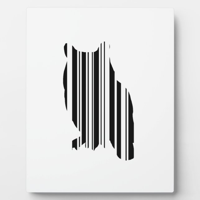 OWL BAR CODE Vogel Barcode Aviendesignmuster Fotoplatte (Vorderseite)