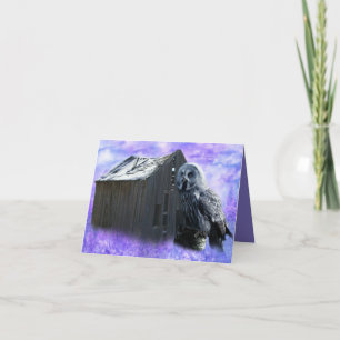 Owl Barn Shed Dankeskarte
