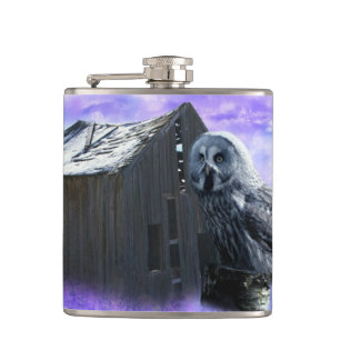 Owl Barn Shed Flachmann