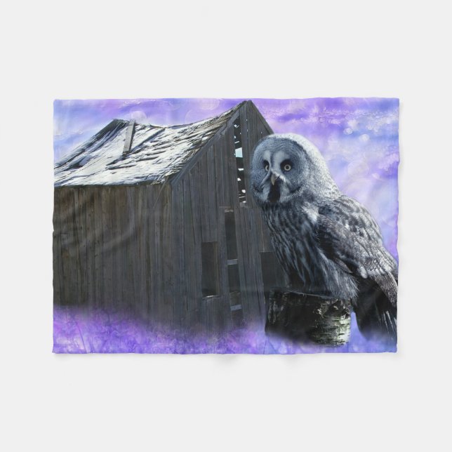 Owl Barn Shed Fleecedecke (Vorderseite (Horizontal))