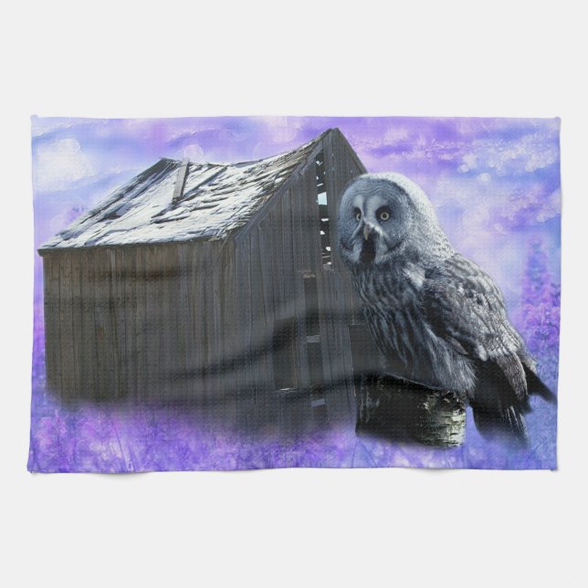 Owl Barn Shed Geschirrtuch (Horizontal)