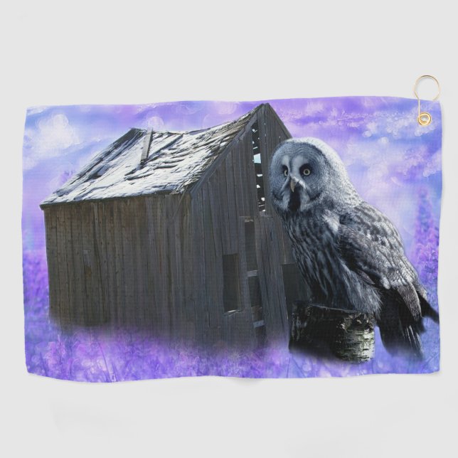 Owl Barn Shed Golfhandtuch (Horizontal)