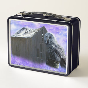 Owl Barn Shed Metall Brotdose